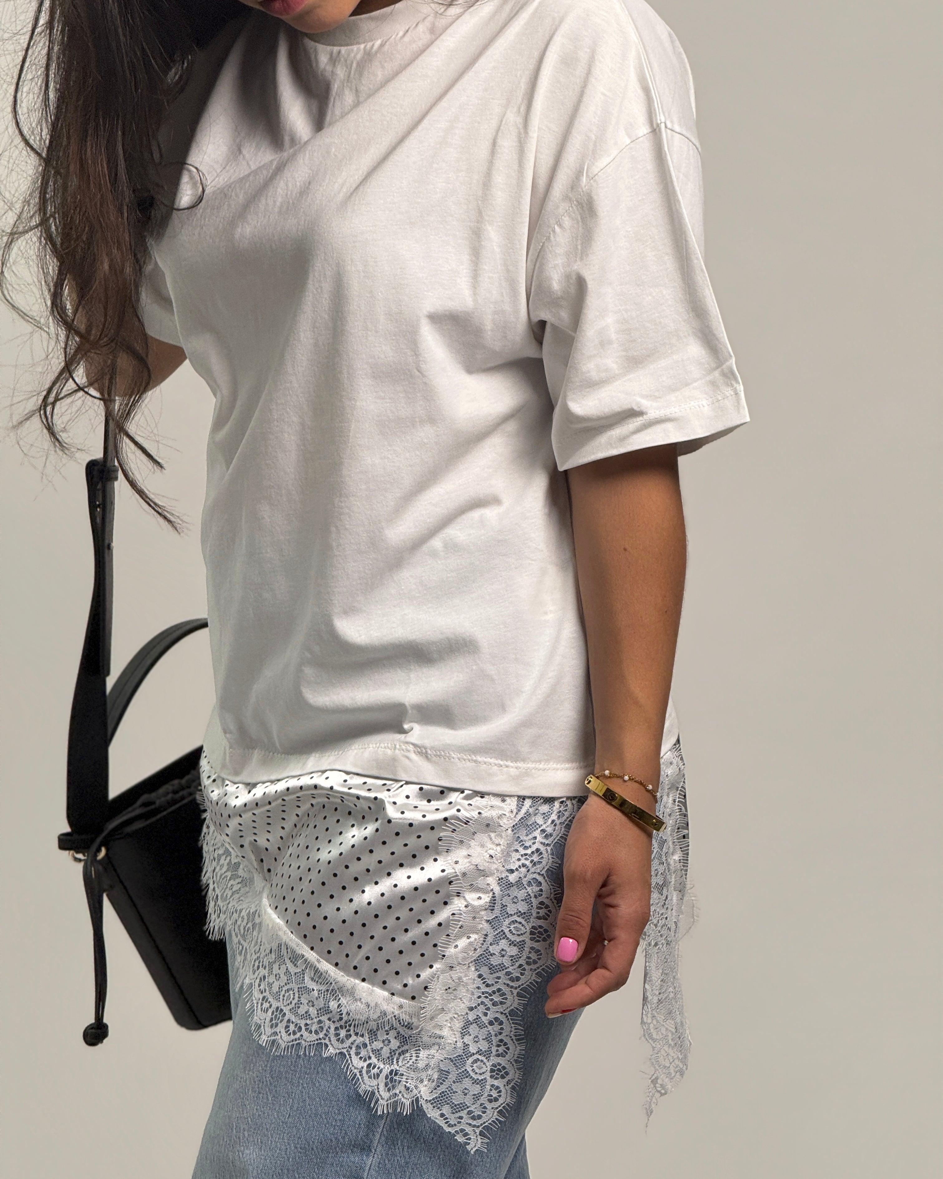 Asymetrical polka dots Tunic T-shirt