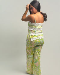 Floral Print Sleeveless Top And Pants Set