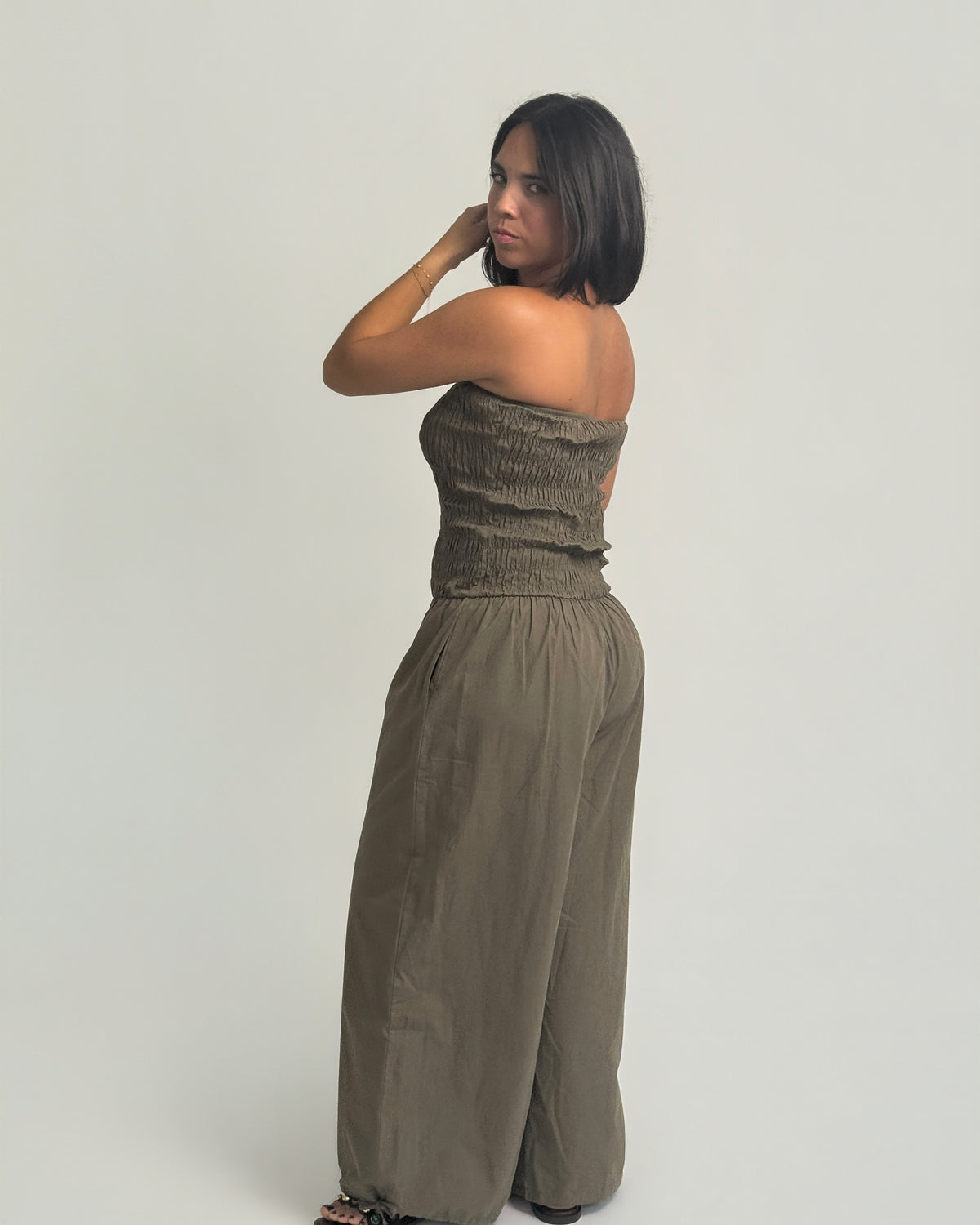 Olive Balloon Jumpsuit