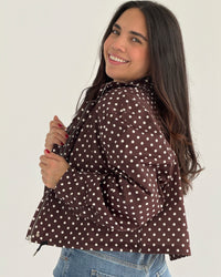 Chocolate Polka Dot Jacket (Oversized)