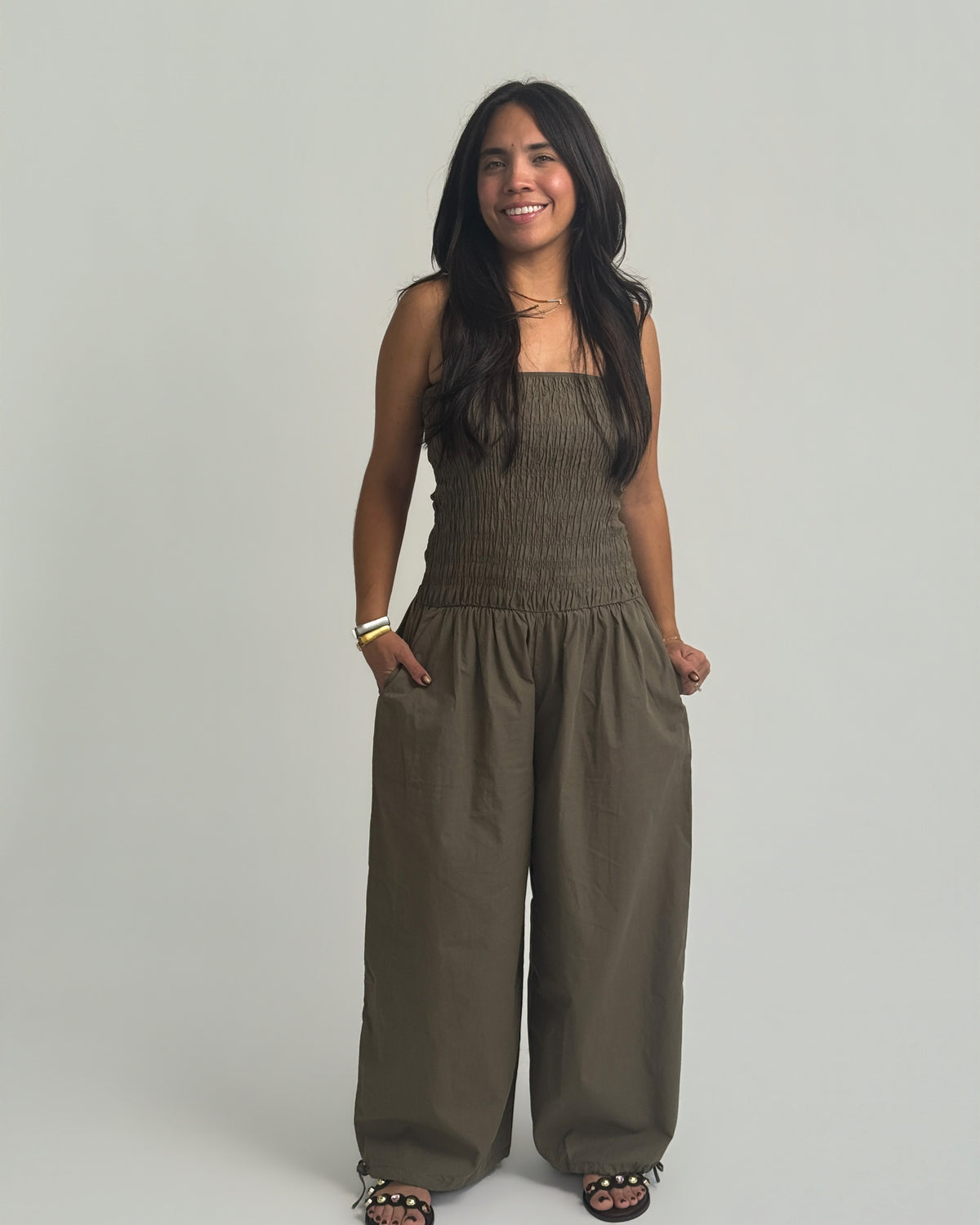 Olive Balloon Jumpsuit