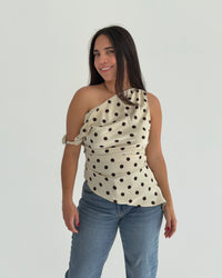 Cream Polka Dots top