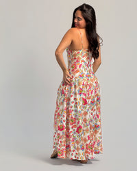 Bohemian Floral Print Sleeveless Maxi Dress