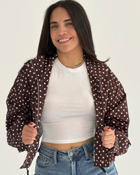 Chocolate Polka Dot Jacket (Oversized)