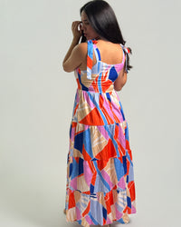 Blue multi dress