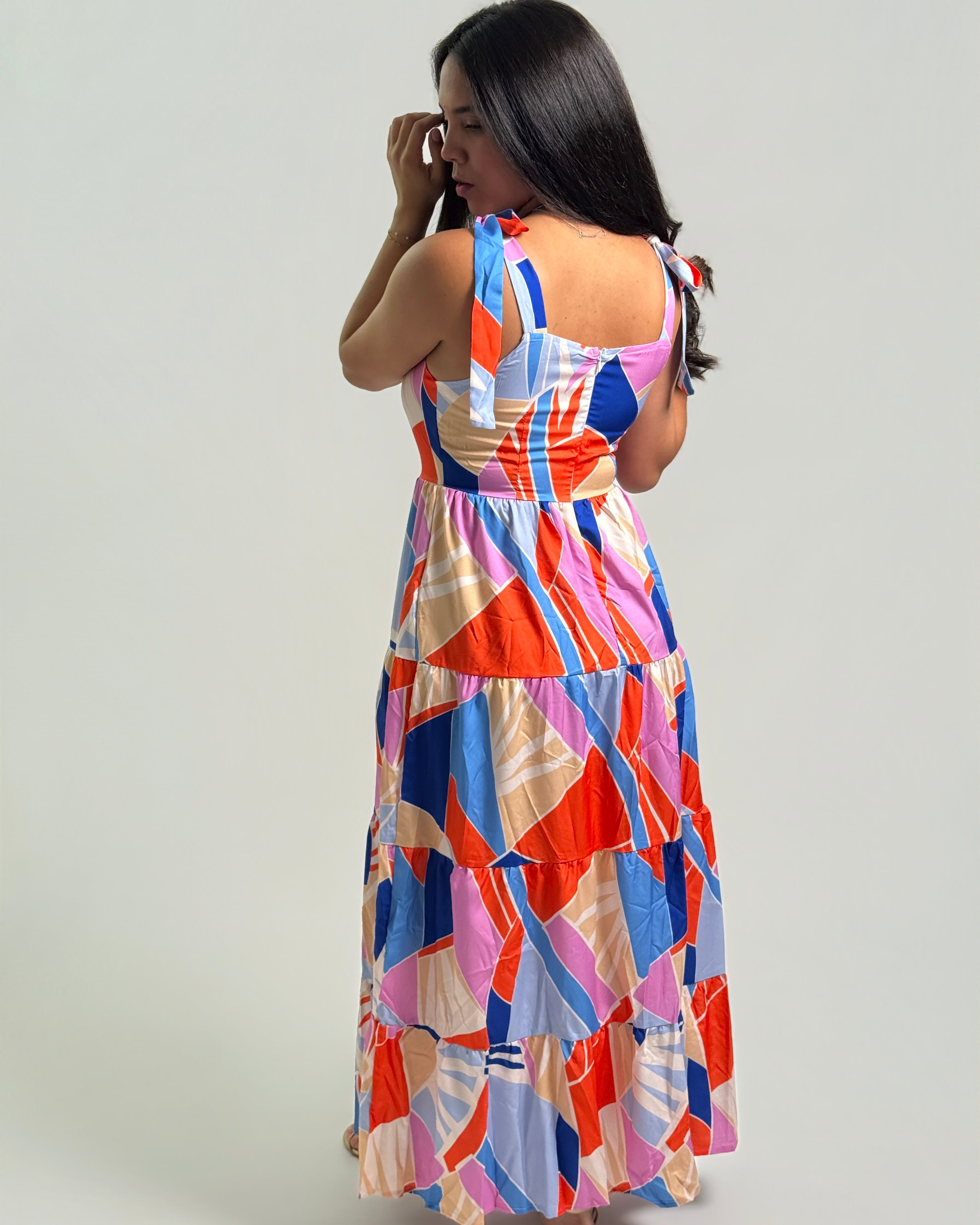 Blue multi dress