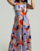 Blue multi dress