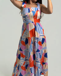 Blue multi dress