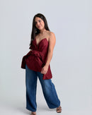 Bustier high low tube top