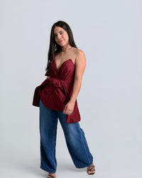 Bustier high low tube top