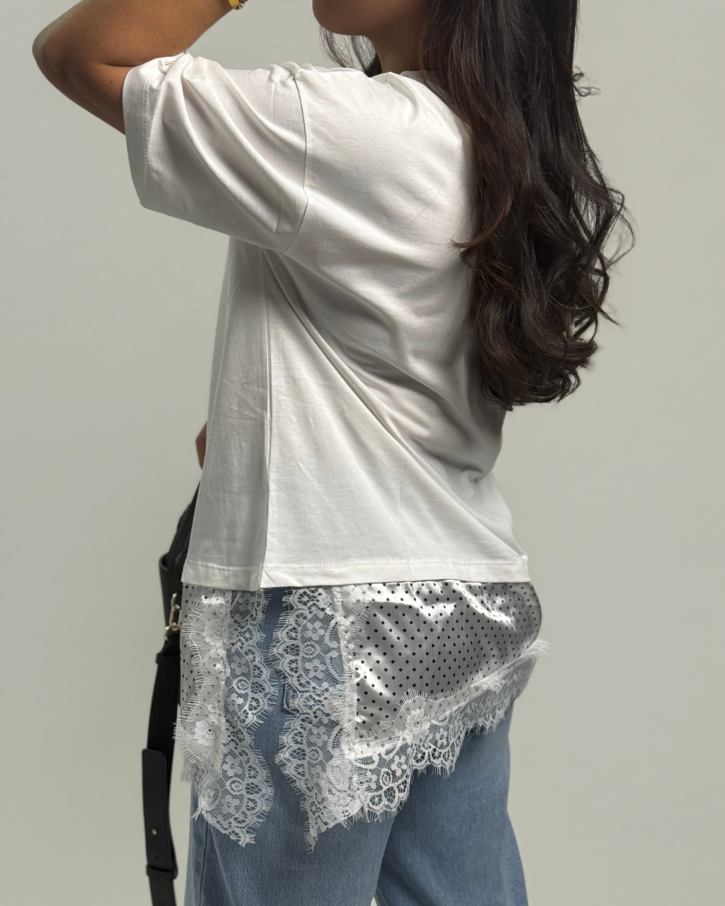 Asymetrical polka dots Tunic T-shirt