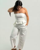 White barrel jumpsuit